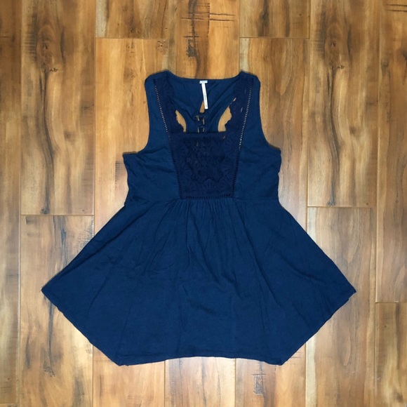 HARLOW | Long Blue Flowy Top - Picture 1 of 4